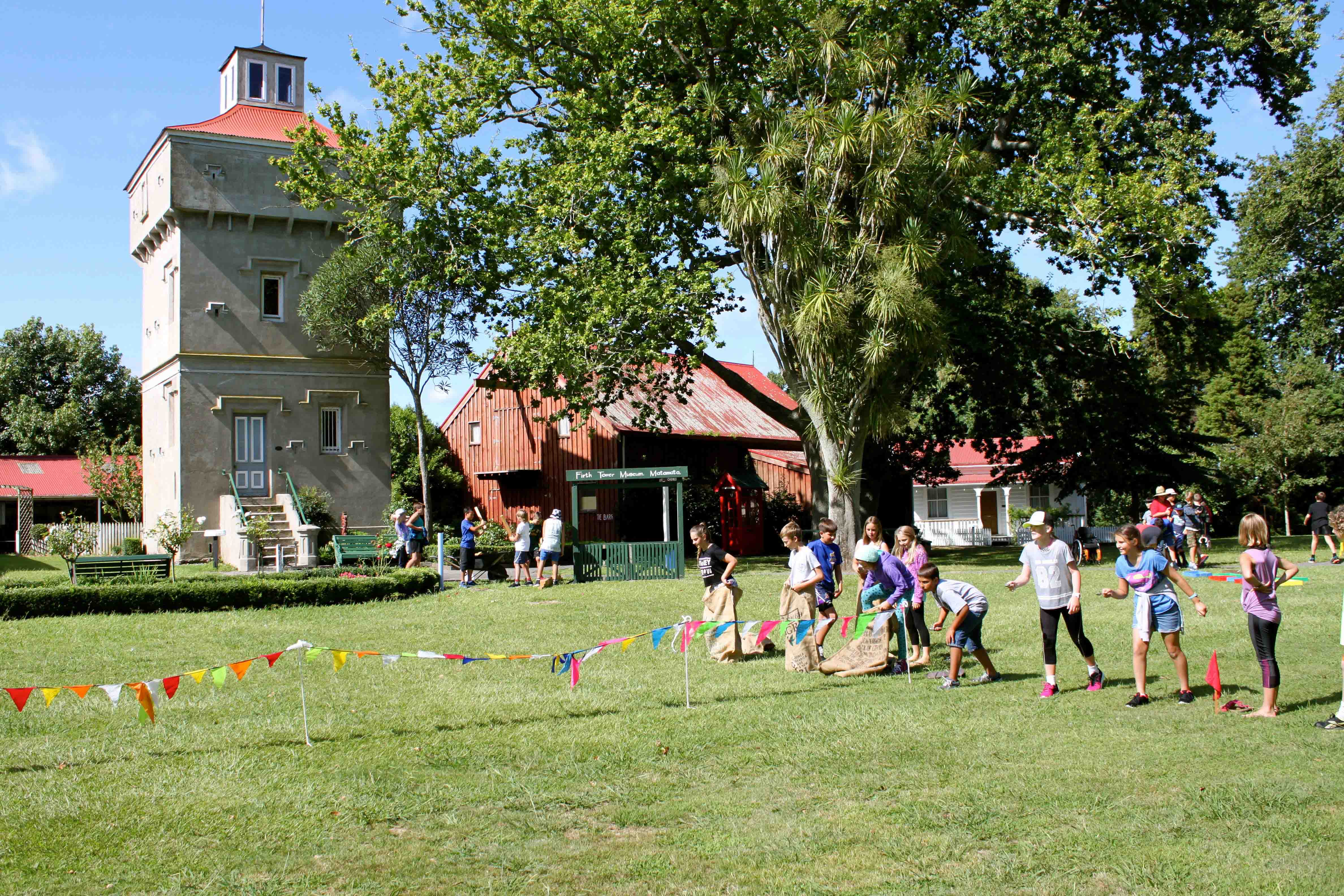 Children playing the Victorian outdoor games